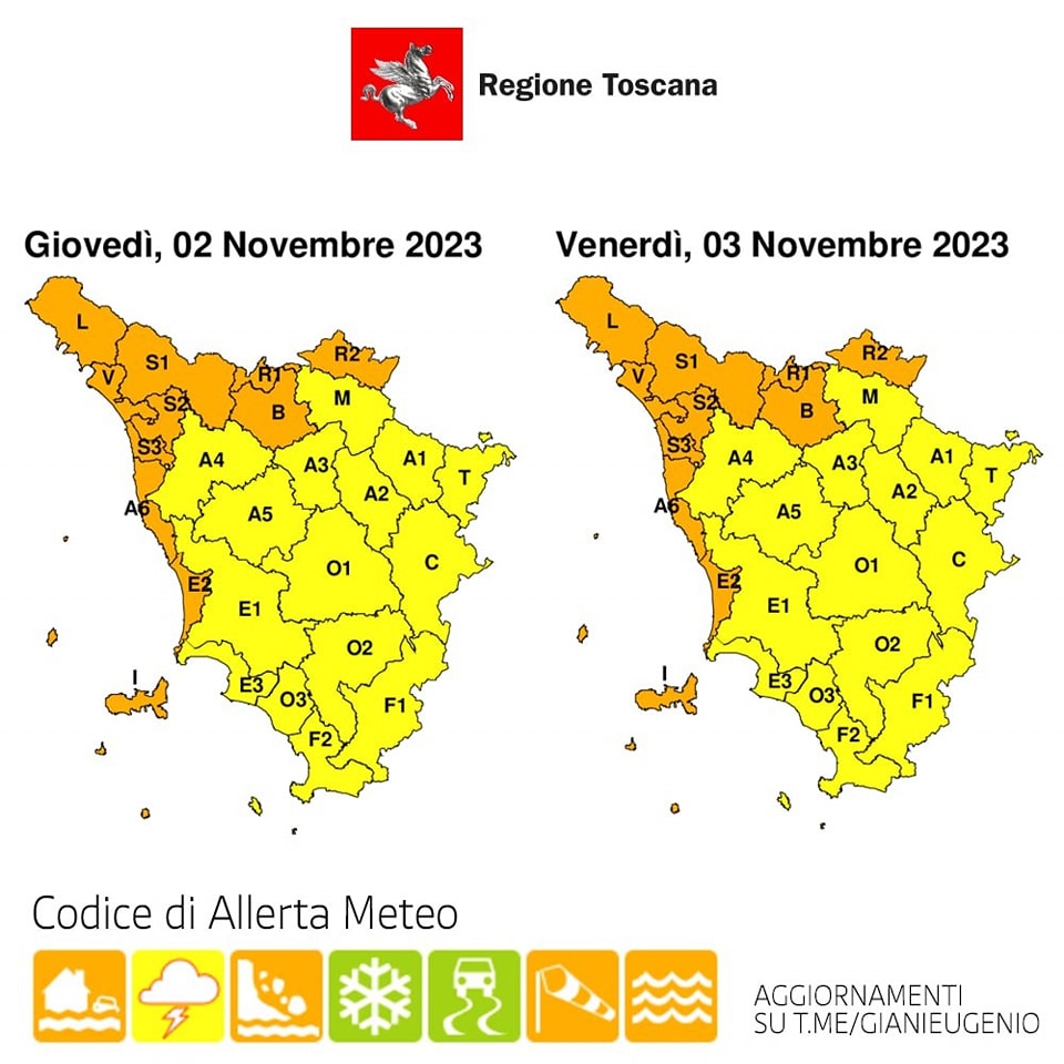 allerta meteo toscana 3 novembre