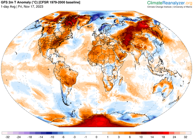 anomalia temperature 17 novembre 2023