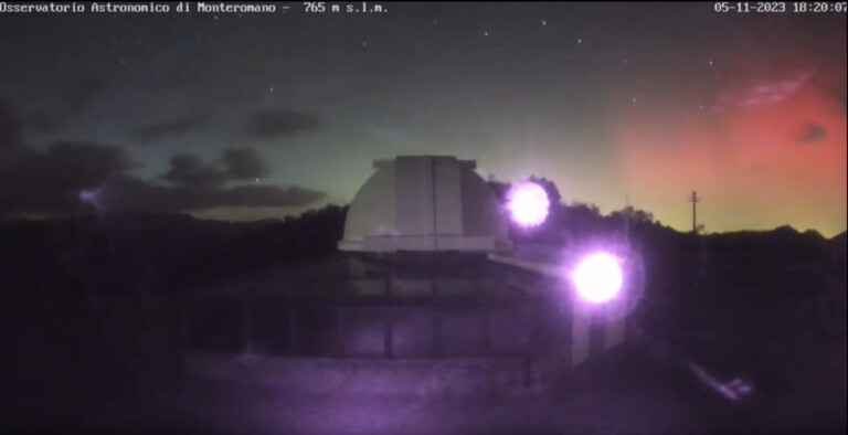 aurora boreale osservatorio astronomico di monte romano