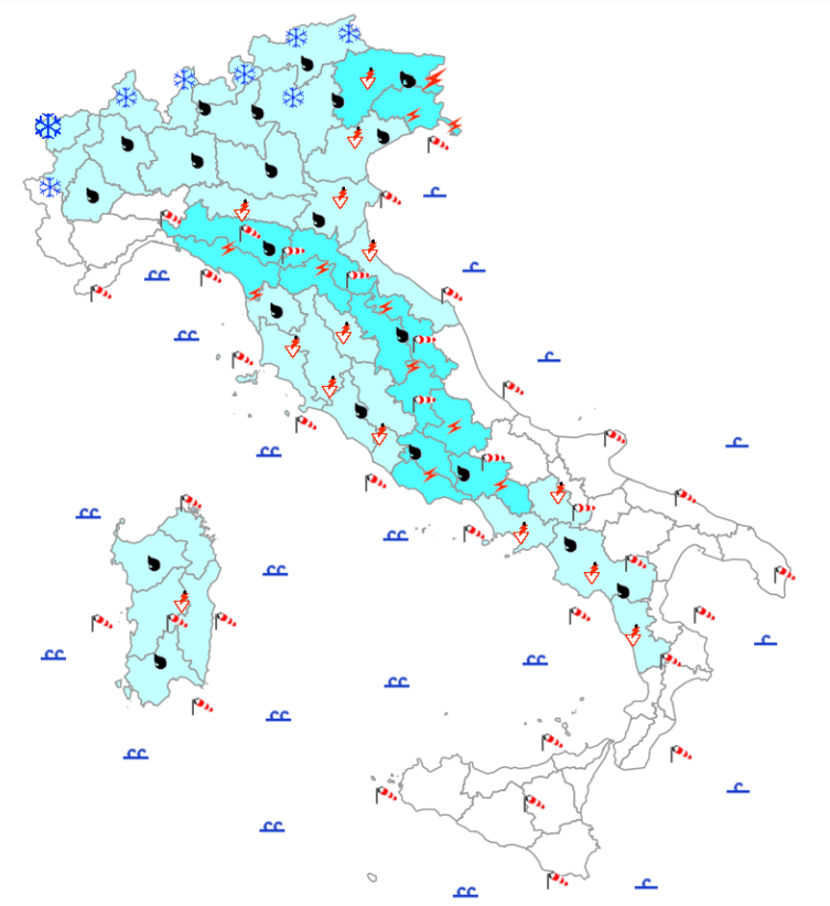 bollettino meteo protezione civile 5 novembre
