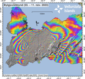 deformazione suolo islanda 3-11 novembre 2023