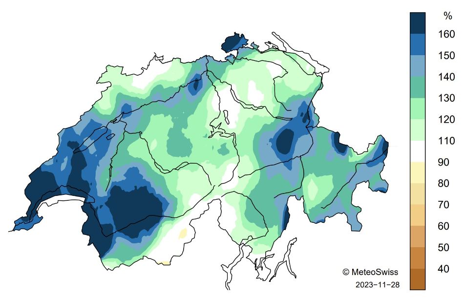 precipitazioni svizzera autunno 2023