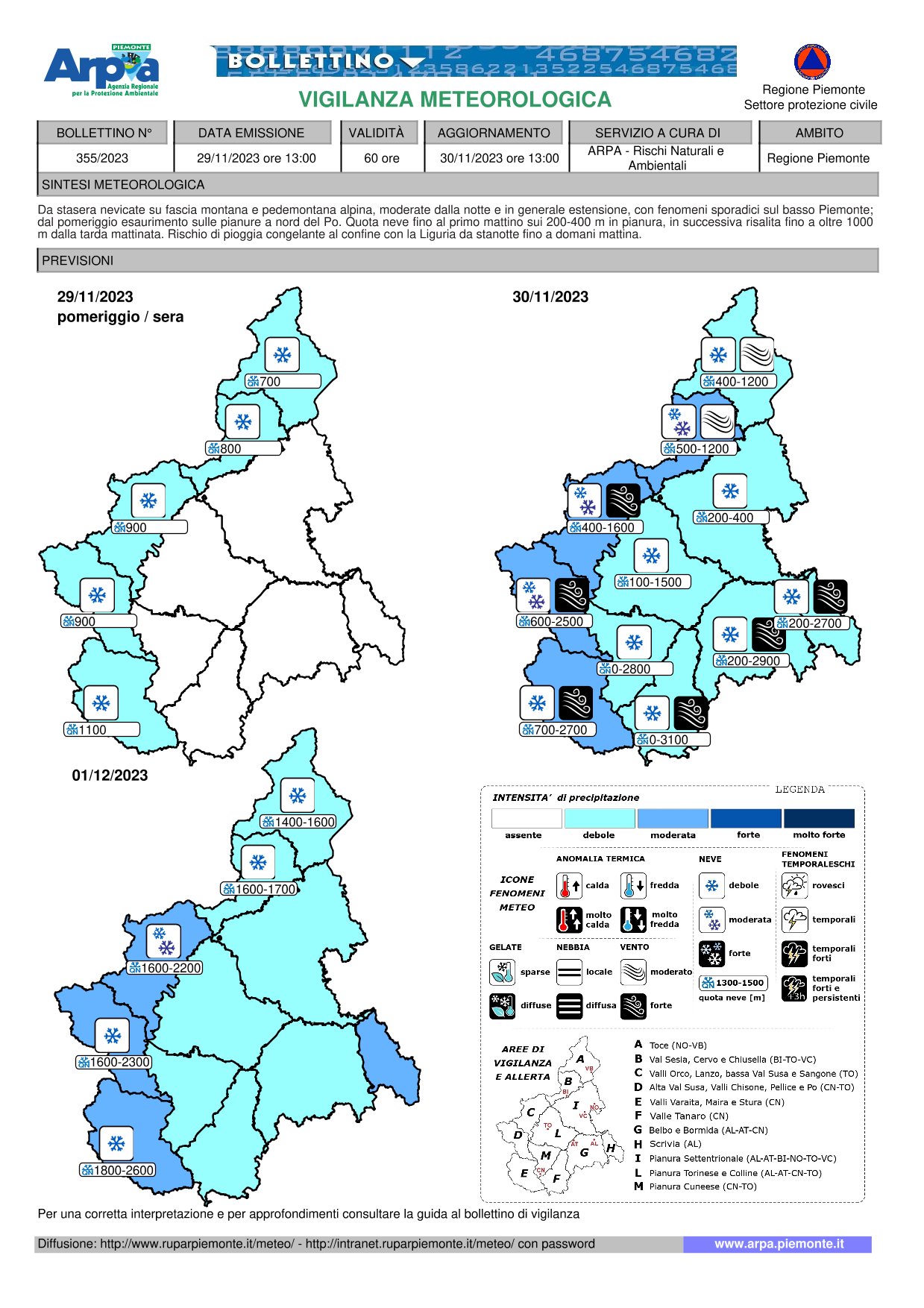 previsioni meteo piemonte 30 novembre