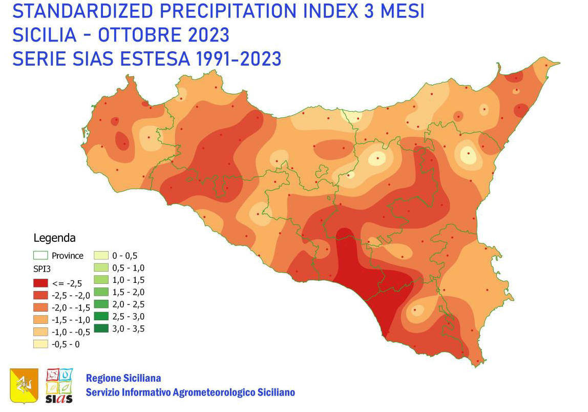 siccità sicilia ottobre 2023