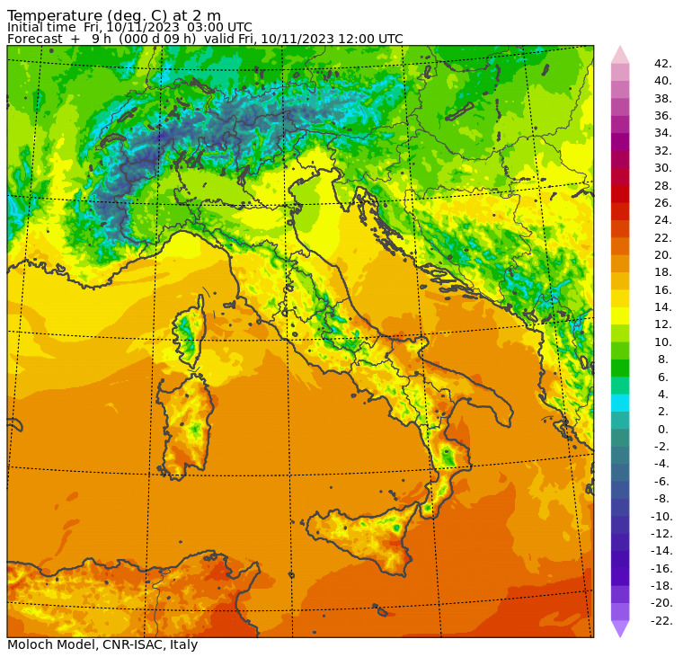 temperature massime 10 novembre
