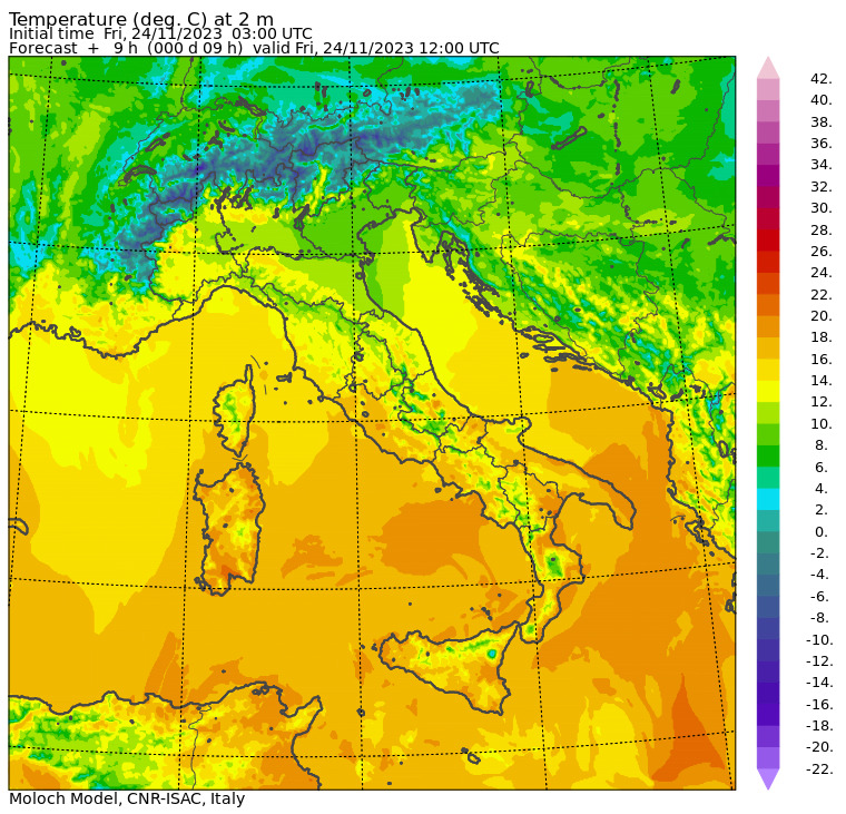 temperature massime 24 novembre