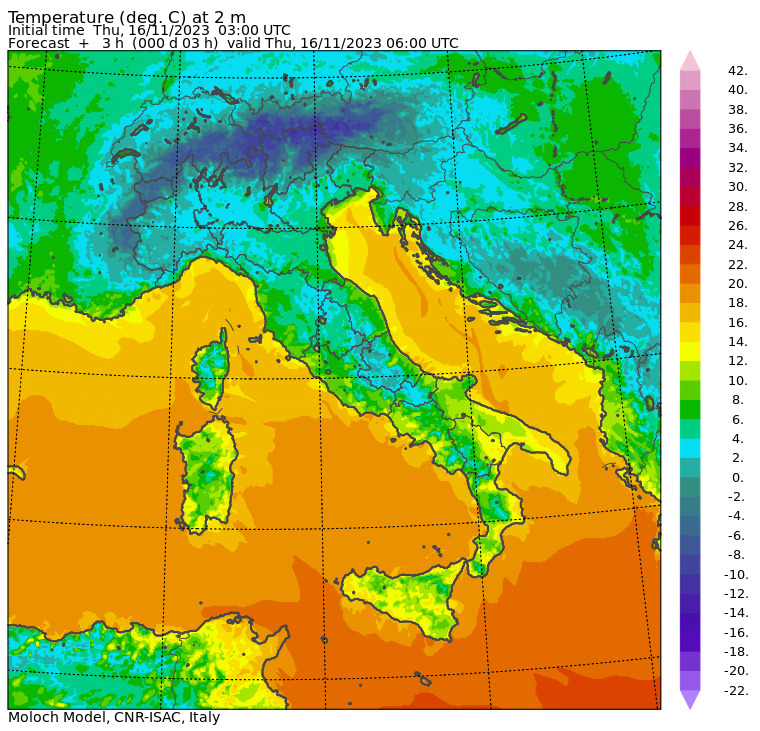 temperature minime 16 novembre
