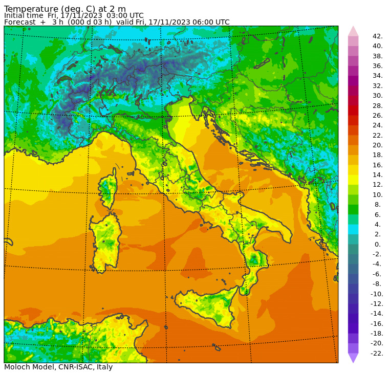 temperature minime 17 novembre