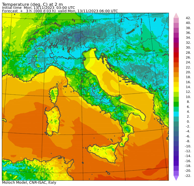 temperature minime oggi
