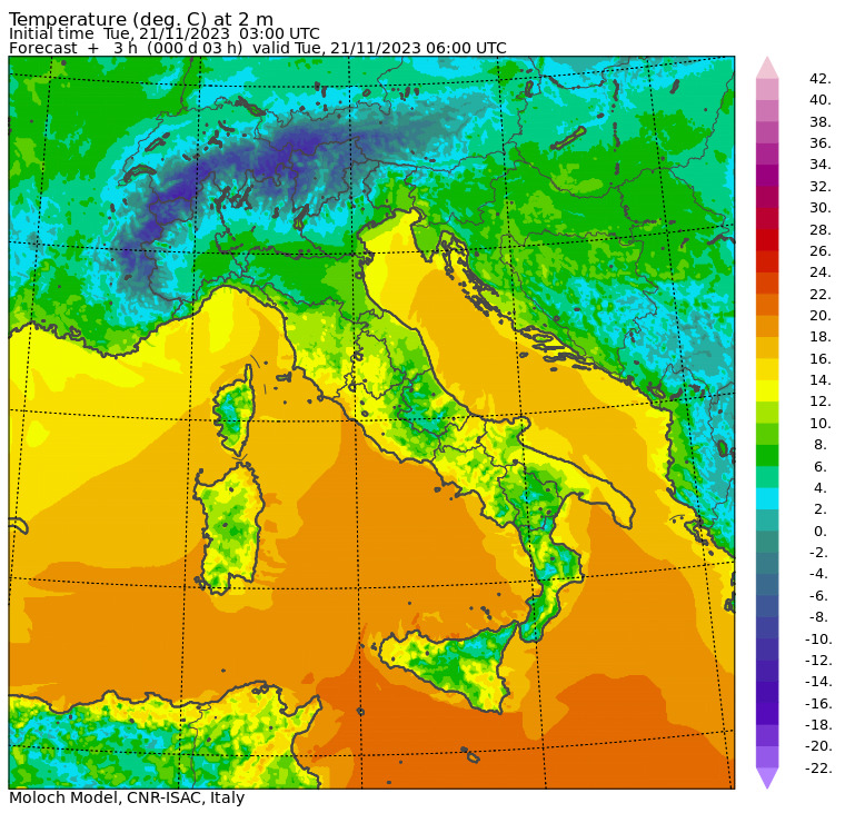 temperature minime oggi
