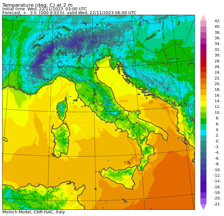 temperature minime oggi