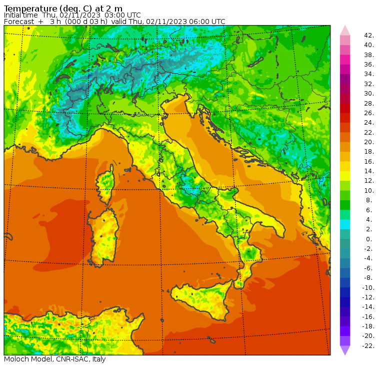 temperature minime oggi