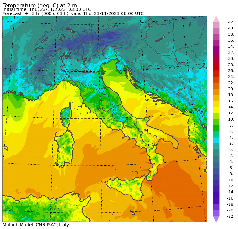 temperature minime oggi