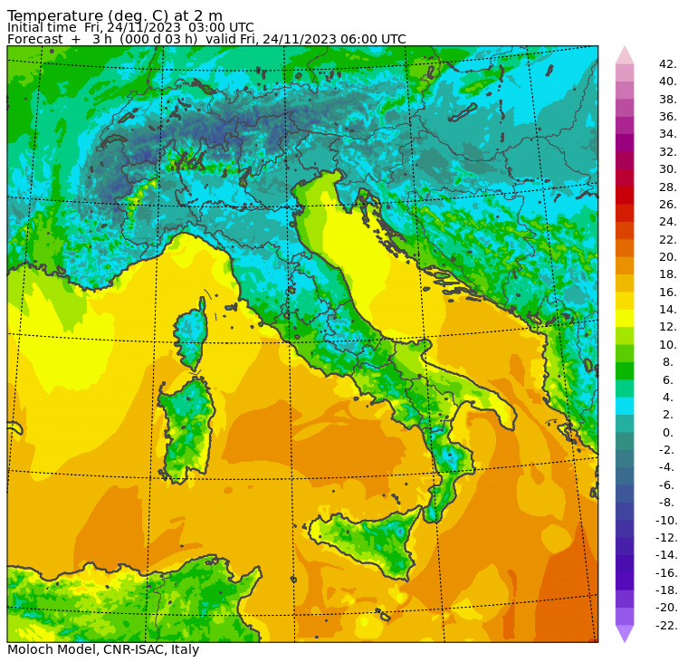 temperature minime oggi