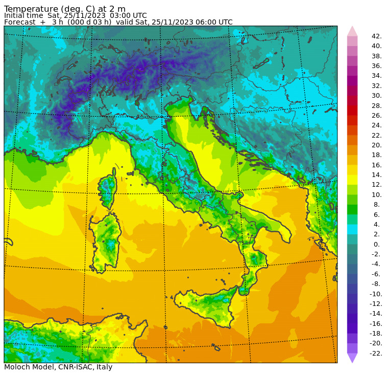 temperature minime oggi