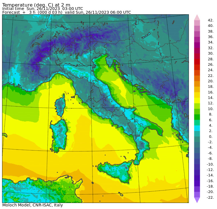 temperature minime oggi