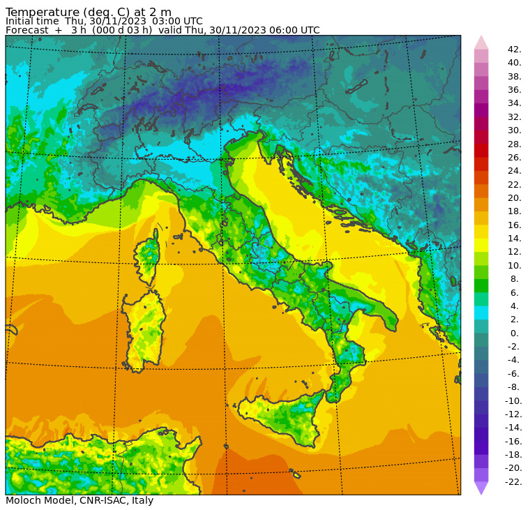 temperature minime oggi