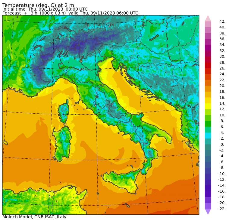 temperature minime oggi