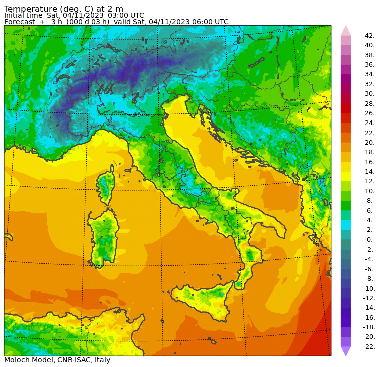 temperature minime oggi 4 novembre