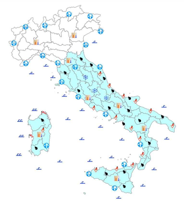 bollettino meteo protezione civile 14 dicembre
