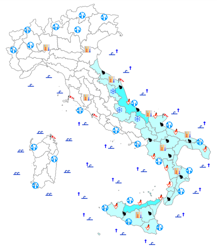 bollettino meteo protezione civile 15 dicembre