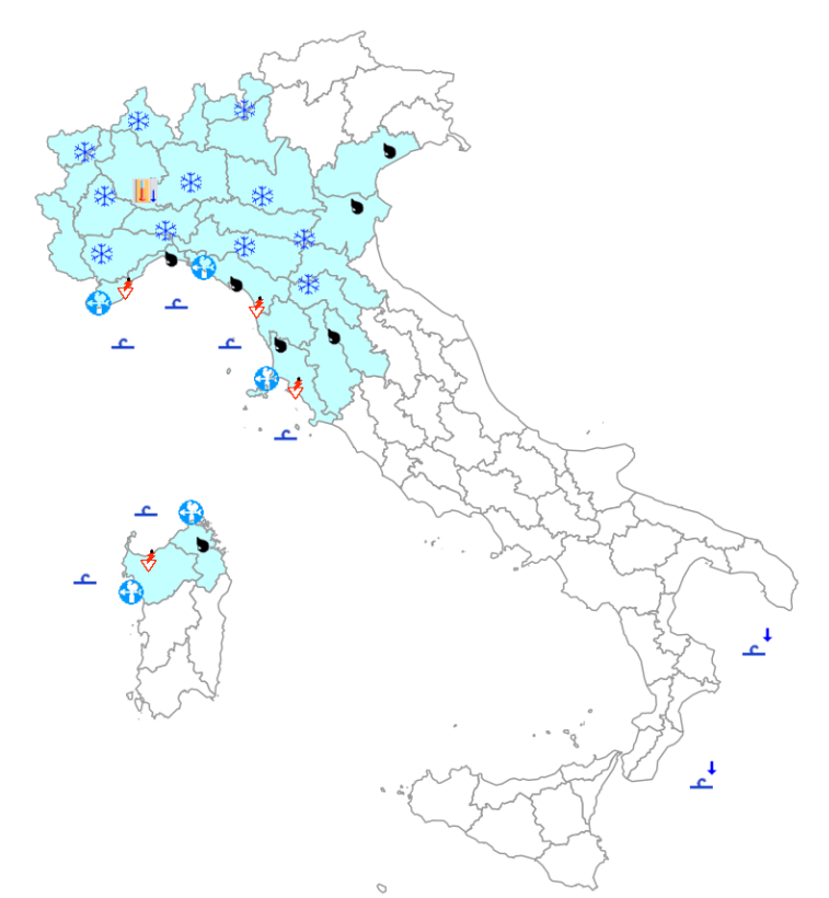 bollettino meteo protezione civile 4 dicembre