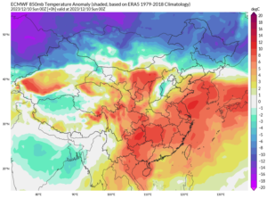caldo record cina 10 dicembre
