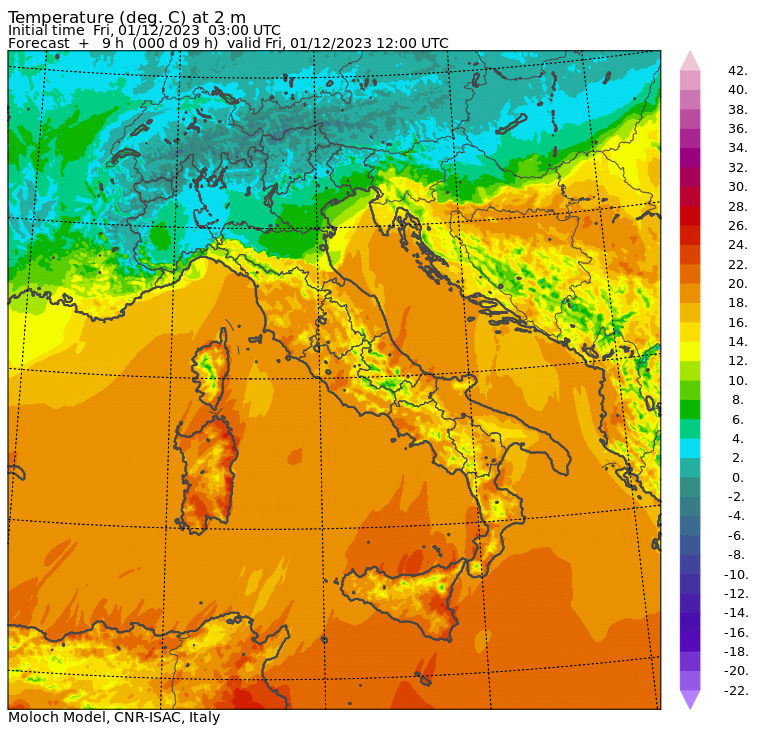 temperature massime 1 dicembre