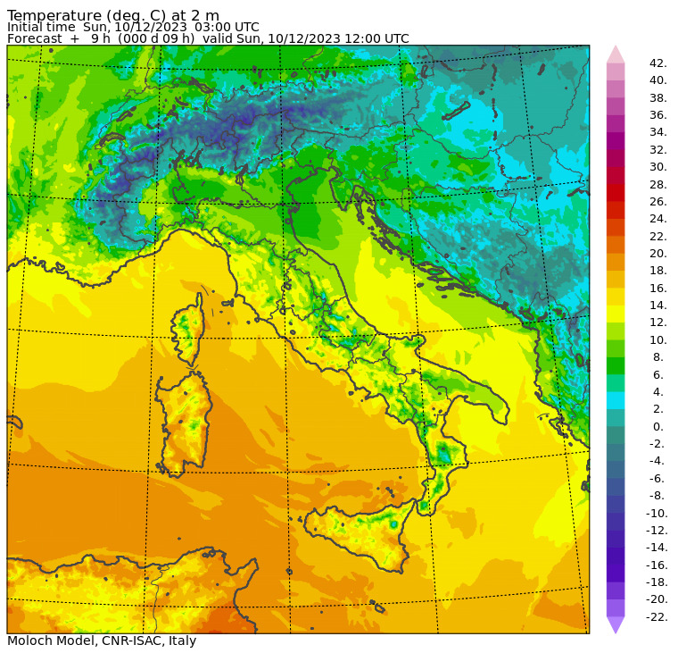 temperature massime 10 dicembre