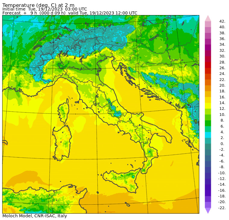 temperature massime 19 dicembre