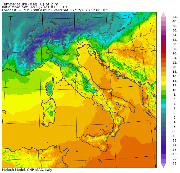 temperature massime 2 dicembre
