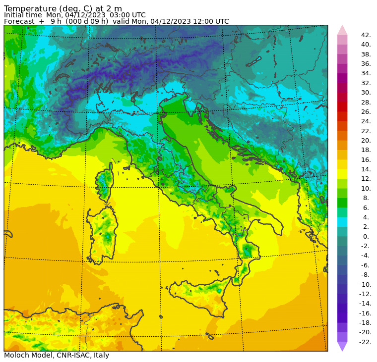 temperature massime 4 dicembre
