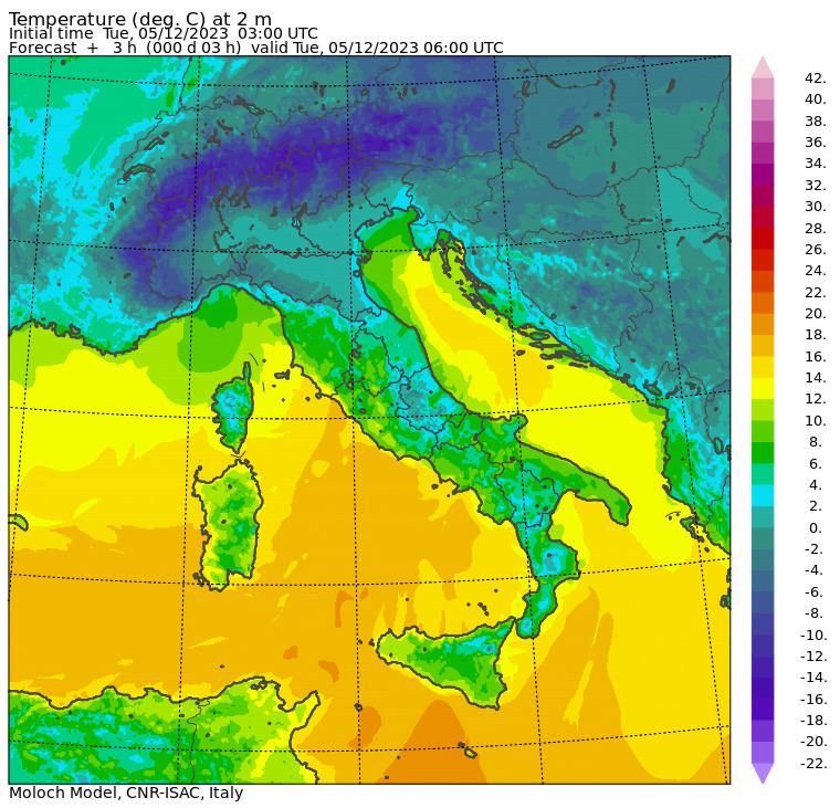 temperature minime 5 dicembre