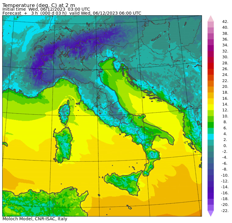 temperature minime 6 dicembre