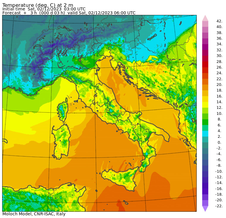 temperature minime oggi
