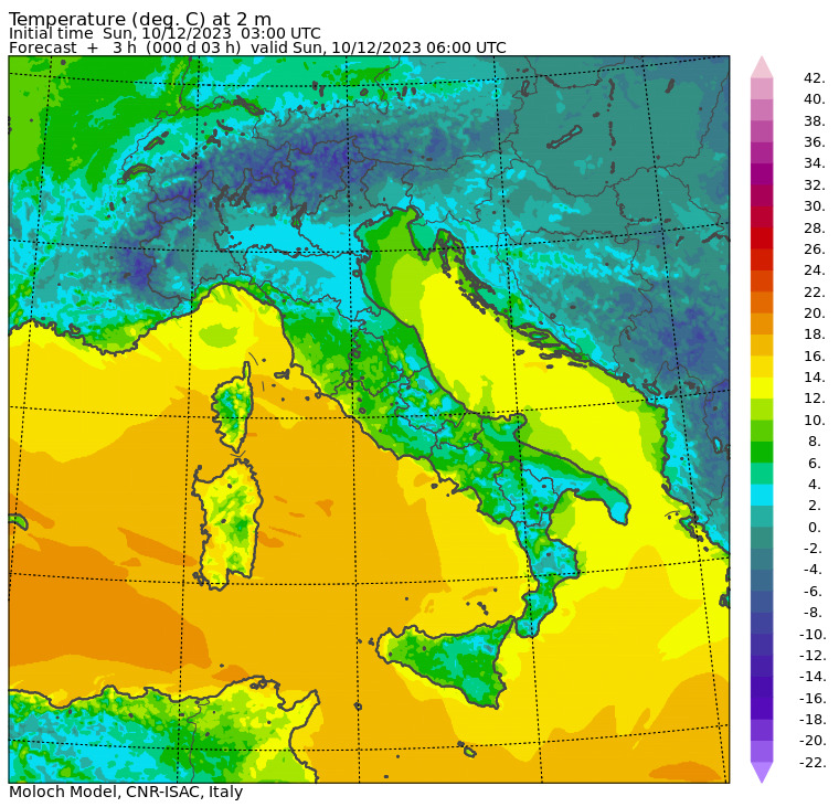 temperature minime oggi