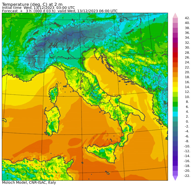 temperature minime oggi