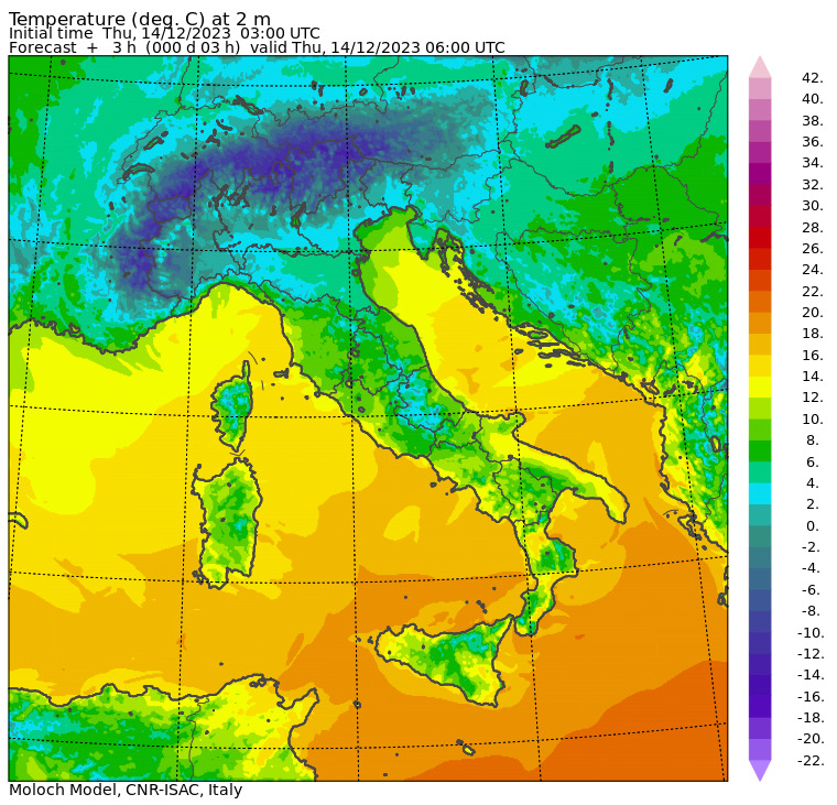 temperature minime oggi