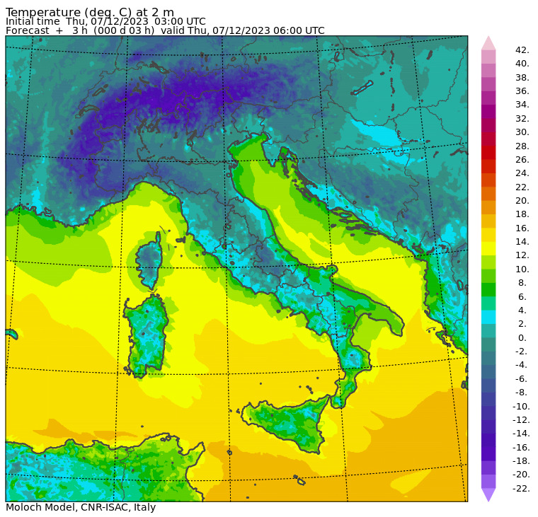 temperature minime oggi