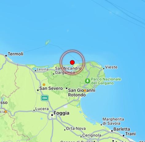 terremoto costa garganica puglia