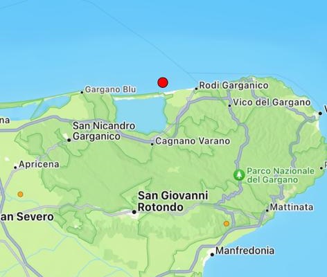 terremoto costa garganica puglia