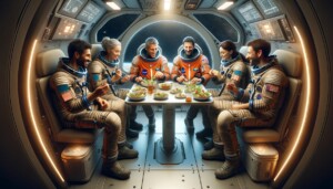 astronauti insalata cibo spazio