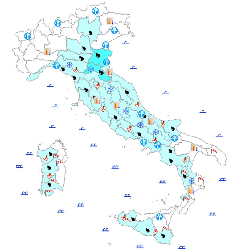 bollettino meteo protezione civile 7 gennaio