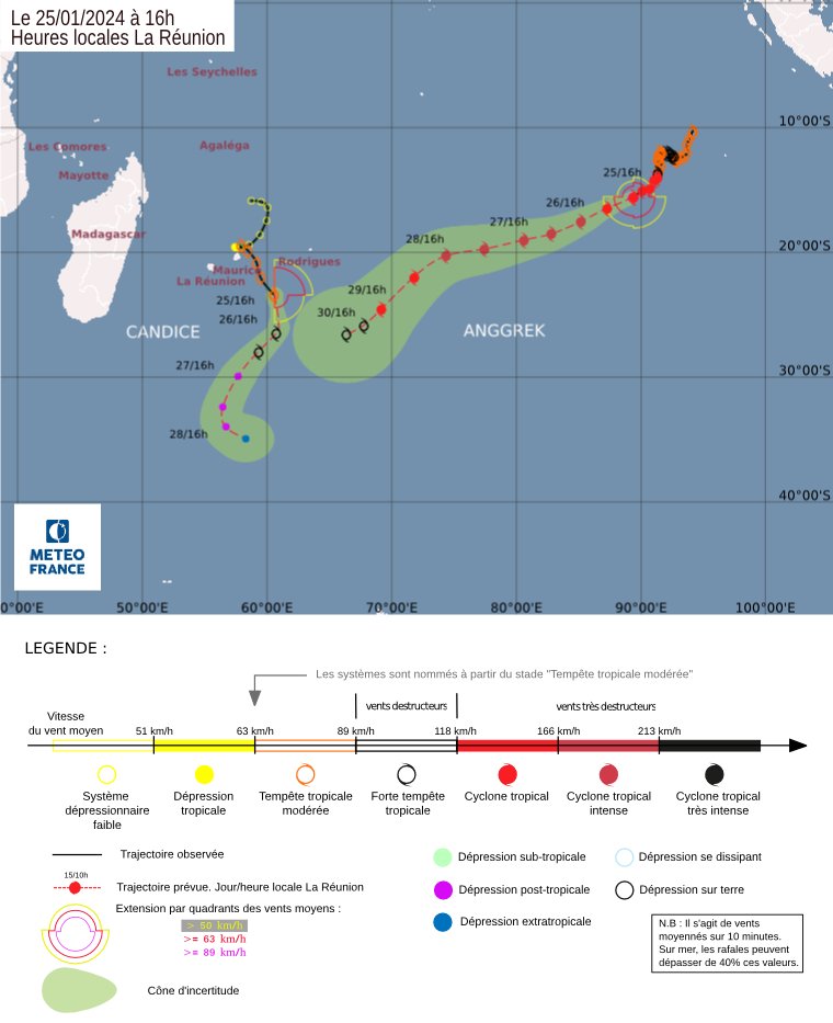 ciclone Anggrek e tempesta tropicale candice previsioni