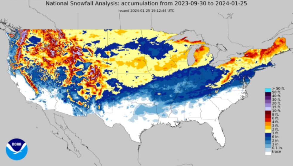 neve misurabile usa inverno 2023-2024