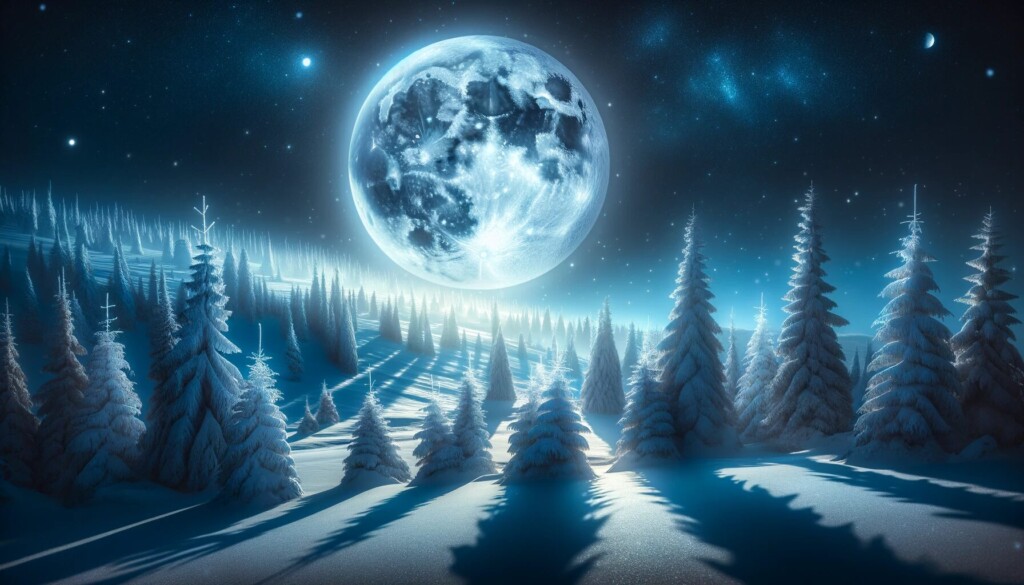 plenilunio luna piena freddo neve inverno