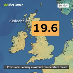 record di temperatura gennaio regno unito Kinlochewe