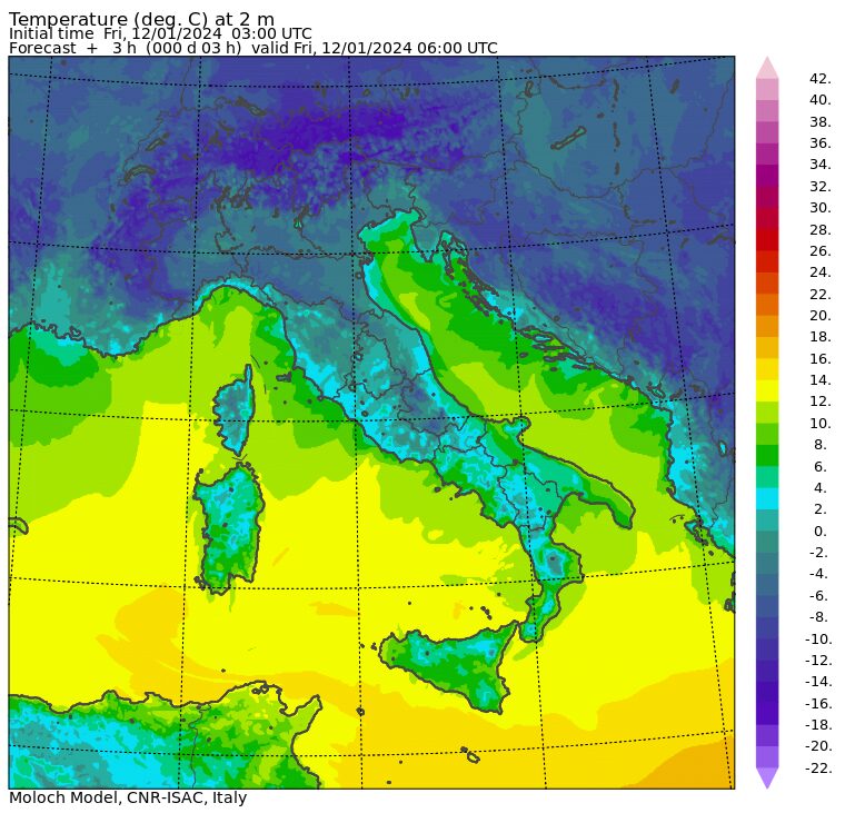 temperature minime oggi