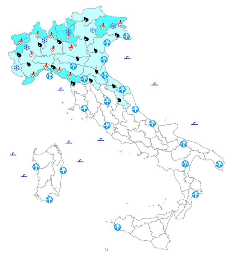 bollettino meteo protezione civile 22 febbraio