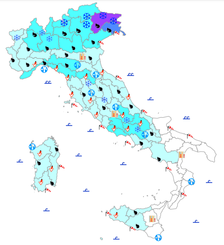 bollettino meteo protezione civile 23 febbraio
